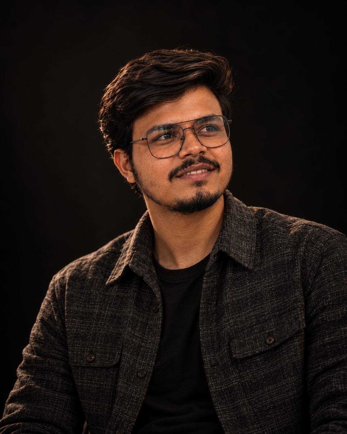 Abhijeet Kulkarni wearing a black T-shirt